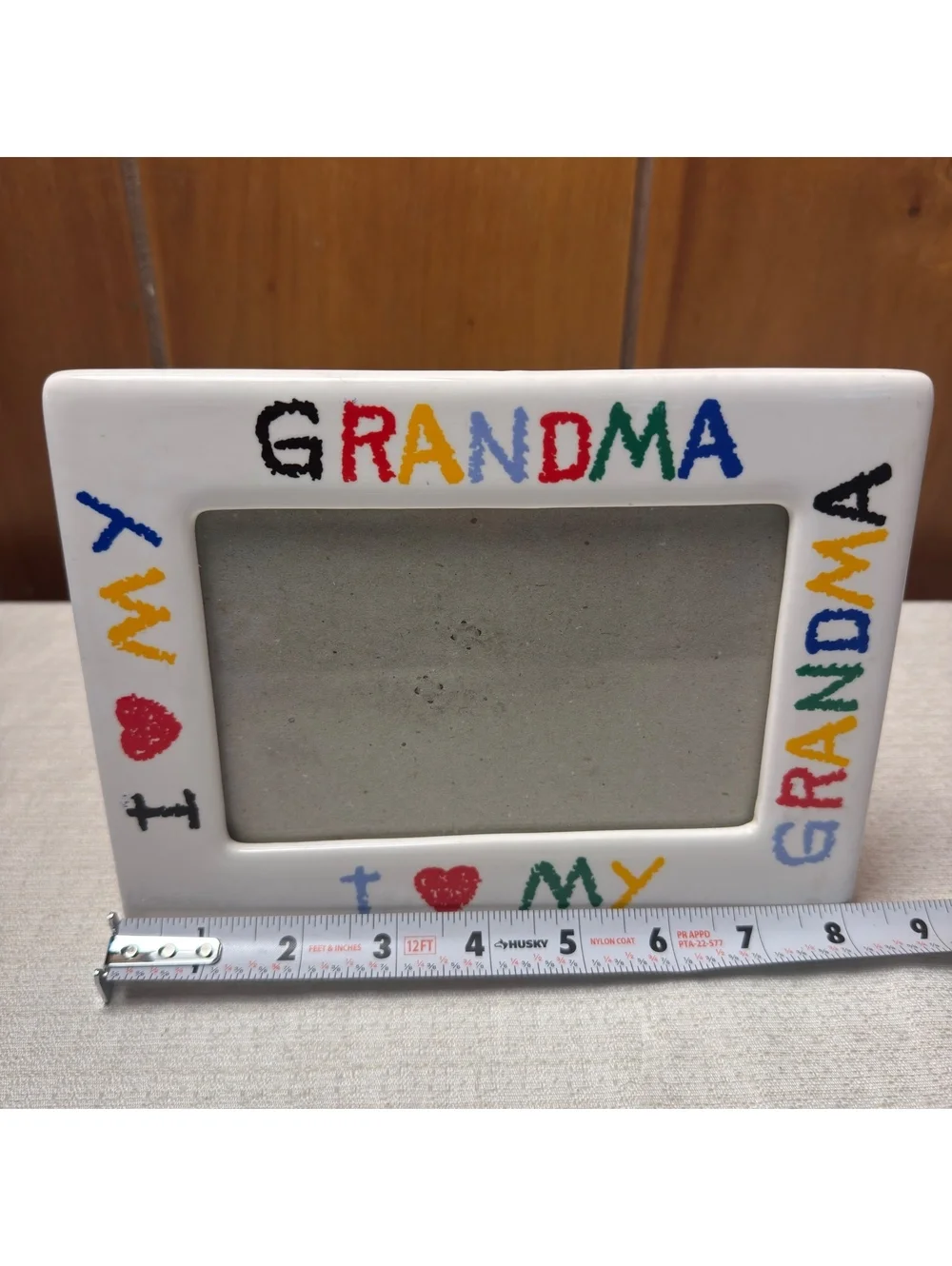 Vintage Ceramic Grandma Picture Frame 4x6 Colorful I Love My Grandma Photo Frame